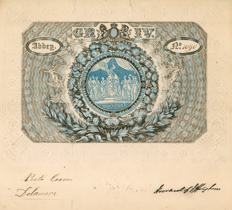 Zaproszenie na koronację Jerzego IV w 1821 r. autorstwa English School