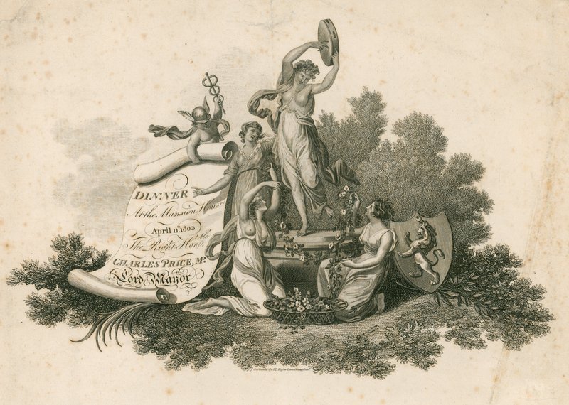 Zaproszenie na kolację Lord Mayors w Mansion House, Londyn, 11 kwietnia 1803 r autorstwa English School