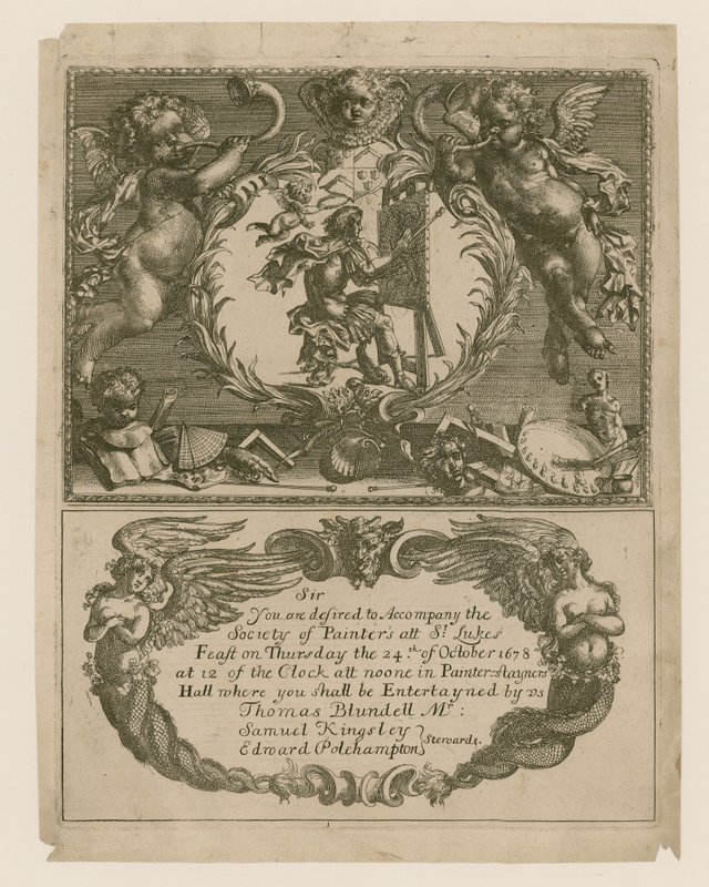Zaproszenie do Towarzystwa Malarskiego na 24 października 1678 r. autorstwa English School