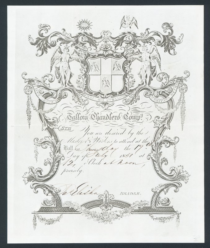 Zaproszenie na bal Tallow Chandlers Company, Londyn autorstwa English School