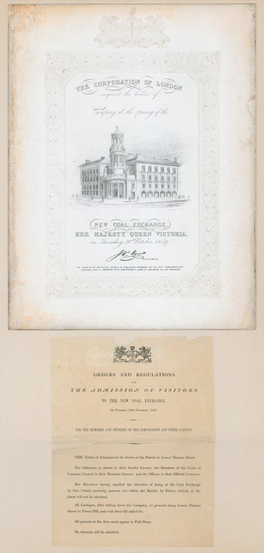 Zaproszenie na otwarcie Nowej Giełdy Węgla, 30 października 1849 r. autorstwa English School