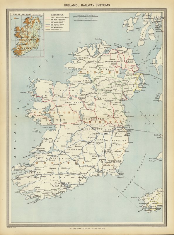Irlandia, systemy kolejowe (kolor lito) autorstwa English School