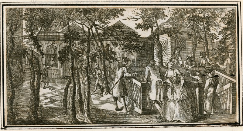 Islington Spa, poprzednio New Tunbridge Wells, 1735 autorstwa English School