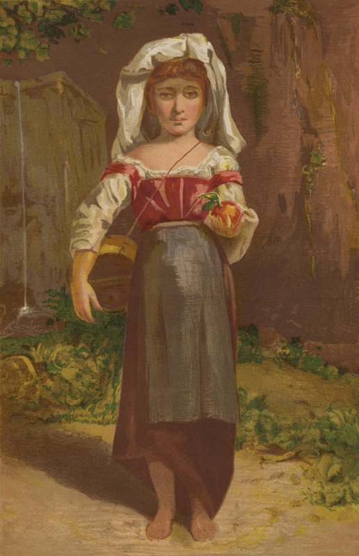 Włoska dziewczyna (chromolitho) autorstwa English School