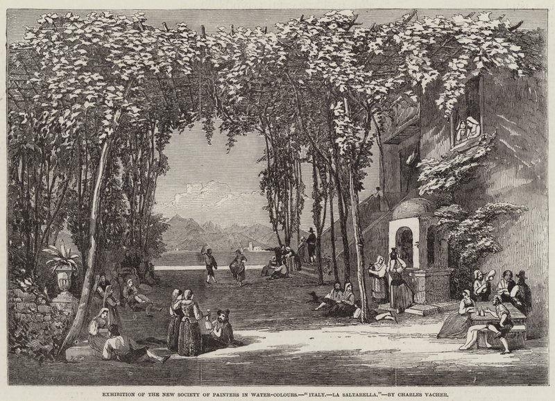 Włochy, La Saltarella (rycina) autorstwa English School