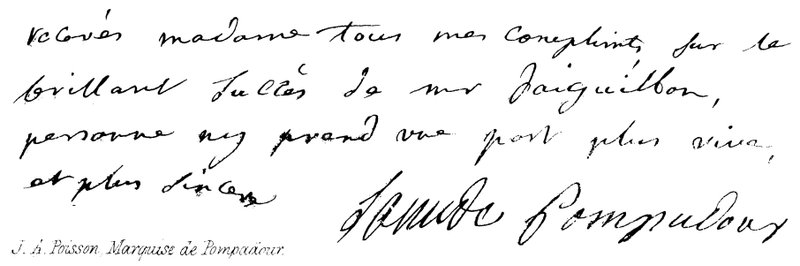 J A Poisson, markiza de Pompadour autorstwa English School