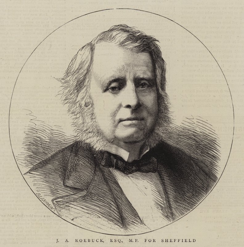 J A Roebuck, Esquire, MP dla Sheffield (grawerowanie) autorstwa English School