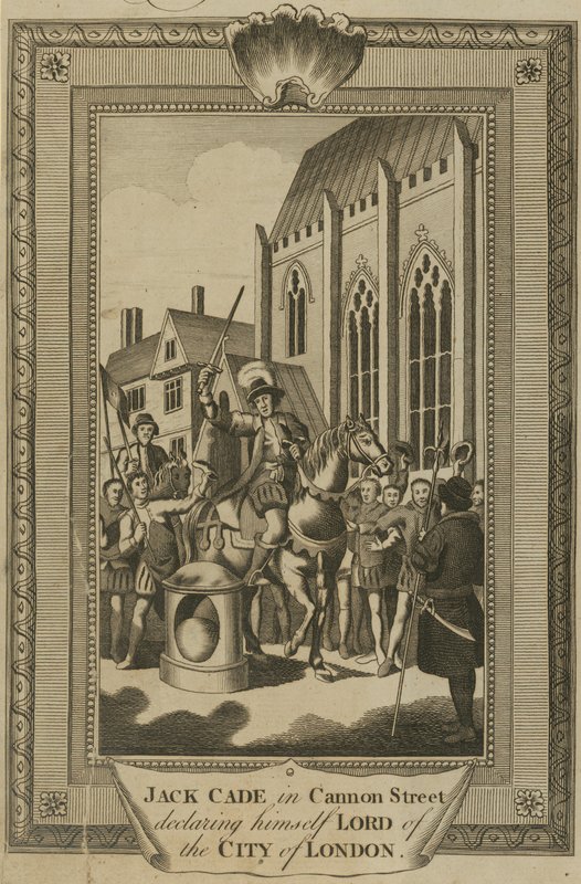 Jack Cade na Cannon Street ogłaszający się Lordem londyńskiego City autorstwa English School