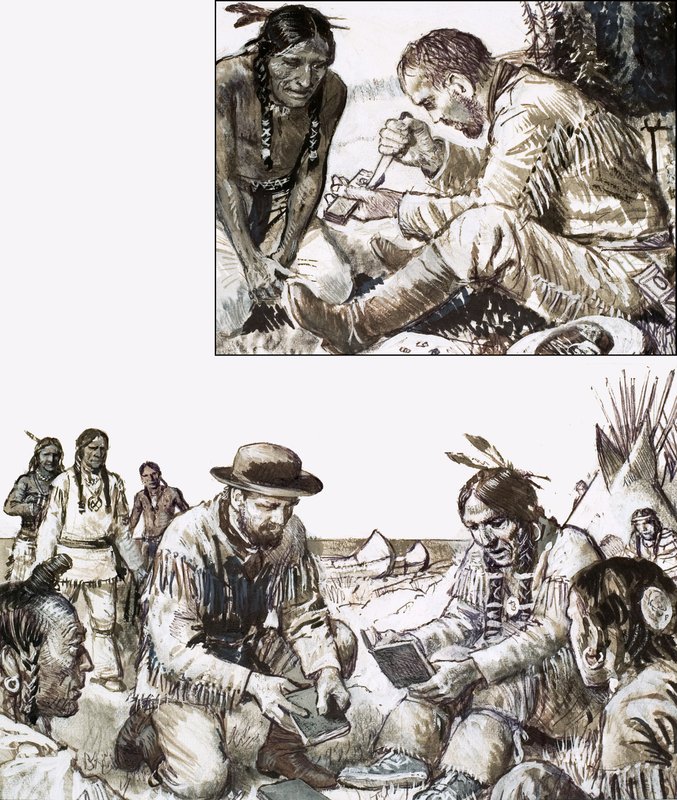 James Evans zaczął drukować Biblię dla odległego plemienia Indian autorstwa English School
