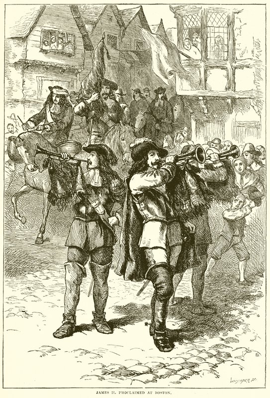 Jakuba II. ogłoszony w Bostonie autorstwa English School