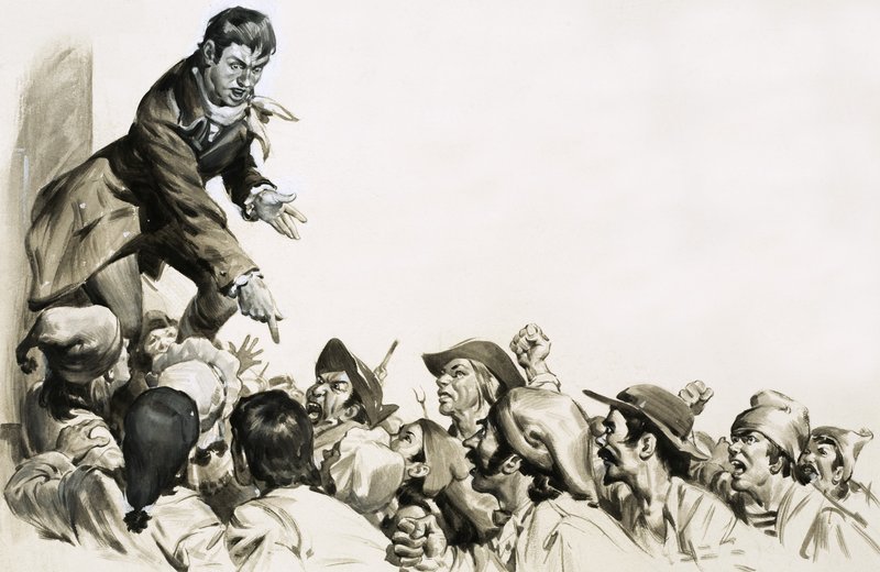 Jean Paul Marat wzbudził nienawiść w sercach paryskiego tłumu autorstwa English School