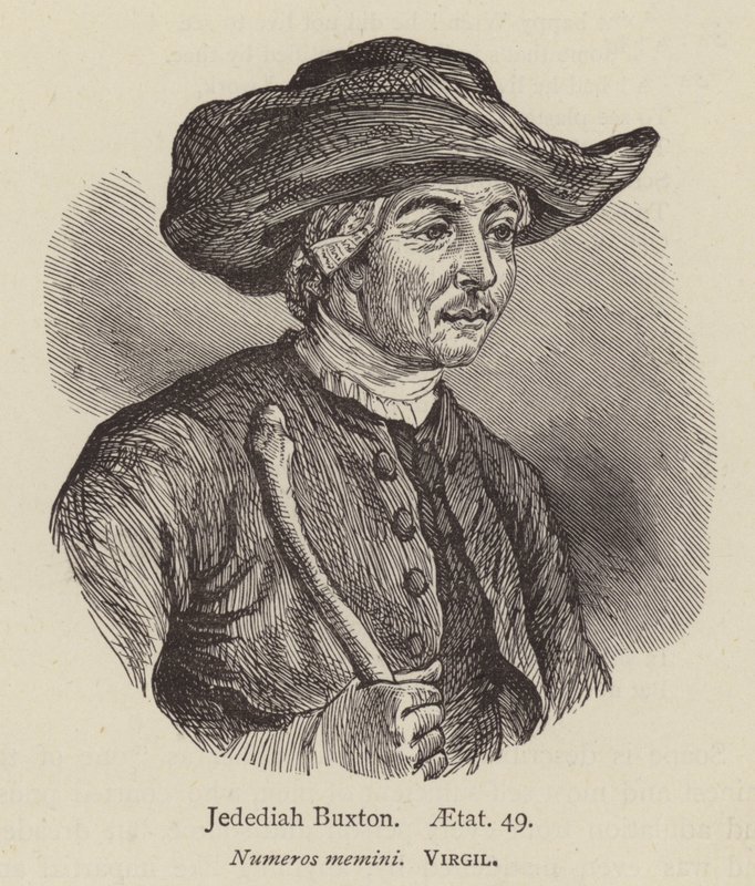 Jedediah Buxton, aetat 49 (grafika) autorstwa English School