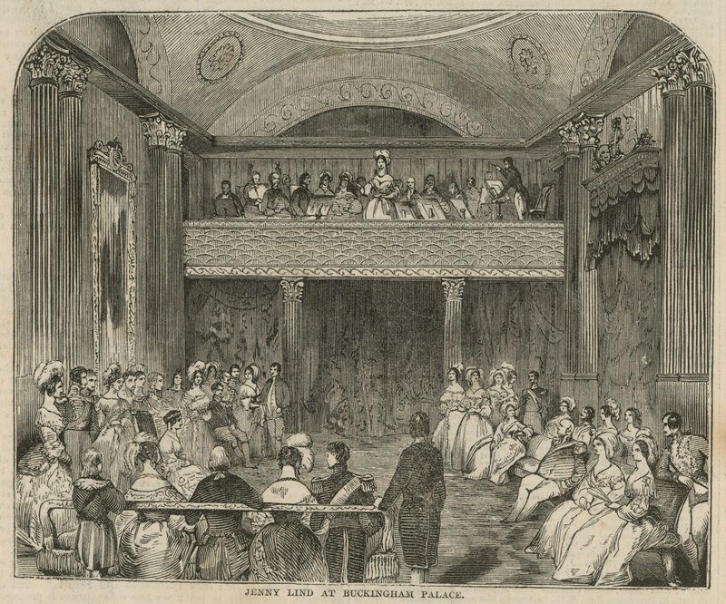 Jenny Lind w Pałacu Buckingham autorstwa English School