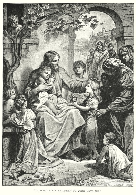 Jezus Chrystus i dzieci (rycina) autorstwa English School