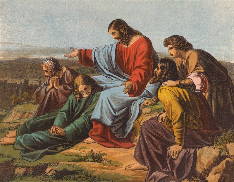 Jezus Chrystus płaczący nad Jerozolimą (kolorowa litografia) autorstwa English School