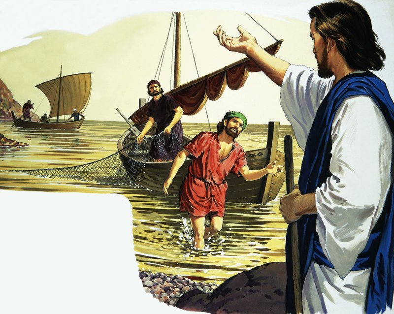 Jezus Chrystus z rybakiem autorstwa English School