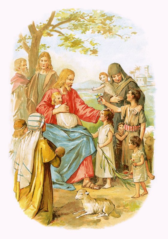 Jezus błogosławi dzieci autorstwa English School