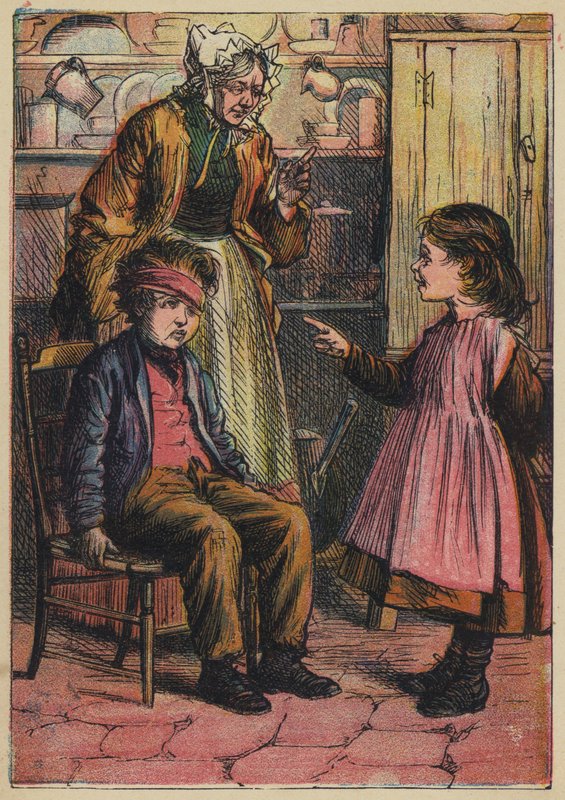 Jill Makes Game of Poor Jack (kolorowa litografia) autorstwa English School
