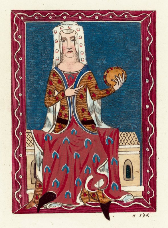Joan, hrabina Kentu, żona Edwarda Czarnego Księcia (kolorowa grawerunek) autorstwa English School