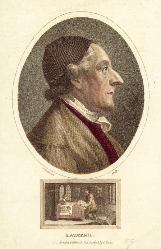 Johann Kaspar Lavater, szwajcarski poeta, filozof, fizjonomista i teolog (kolorowa grawerunek) autorstwa English School