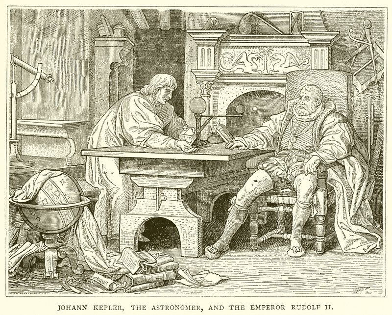 Astronom Johann Kepler i cesarz Rudolf II autorstwa English School