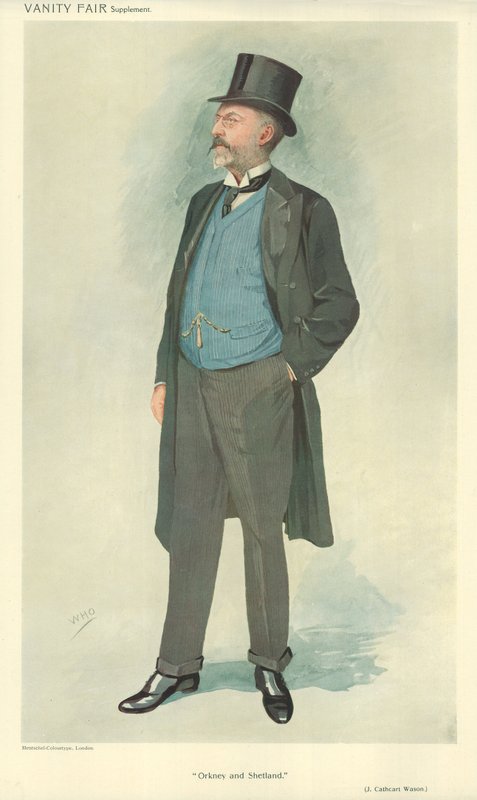 John Cathcart Wason, Orkady i Szetlandy, 15 września 1909, komiks Vanity Fair autorstwa English School