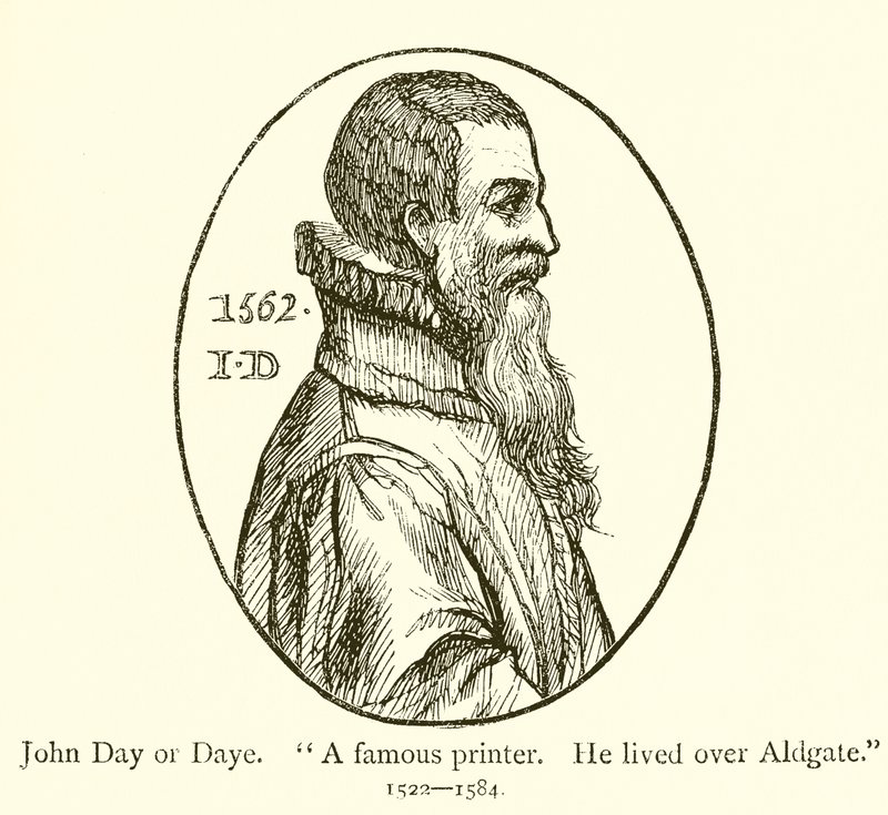 John Day or Date, słynny drukarz, mieszkał nad Aldgate autorstwa English School