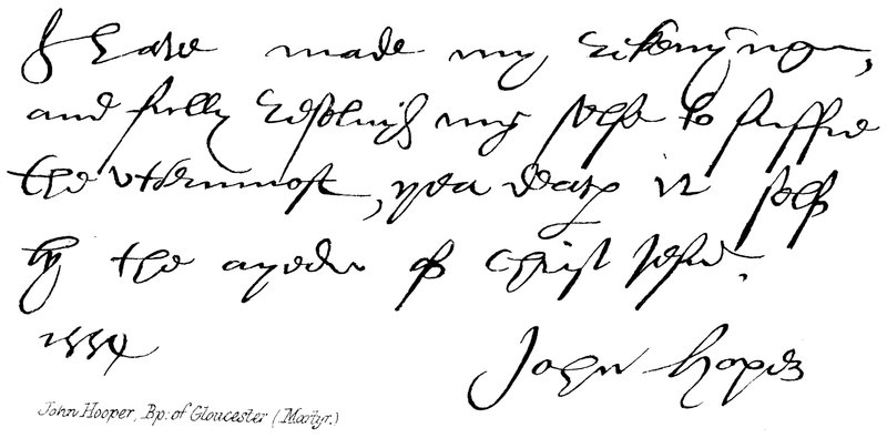 John Hooper, bp: z Gloucester (męczennik) autorstwa English School