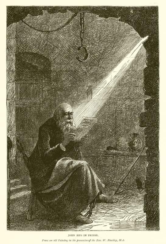 Jan Hus w więzieniu autorstwa English School