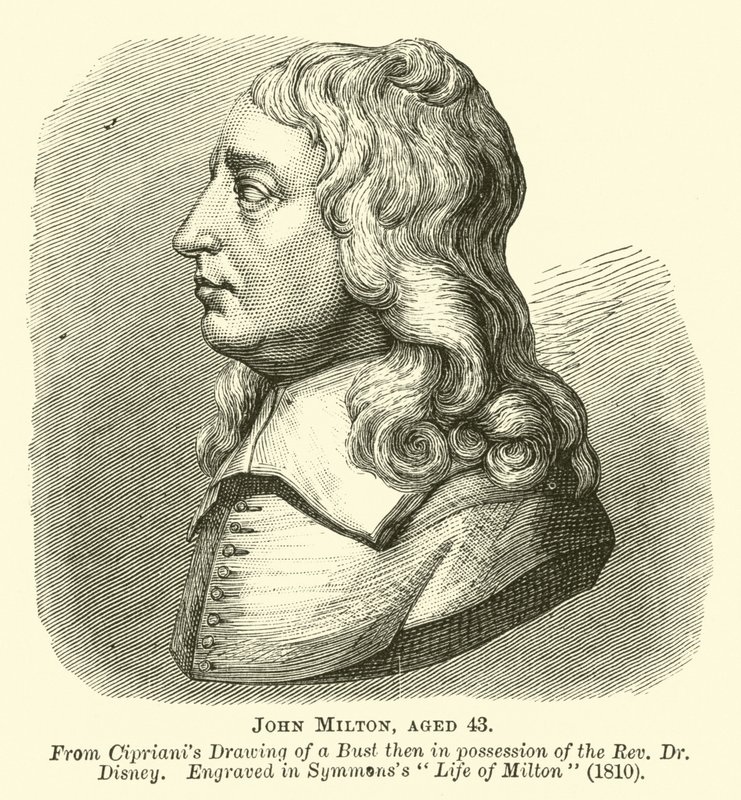 John Milton, lat 43 autorstwa English School