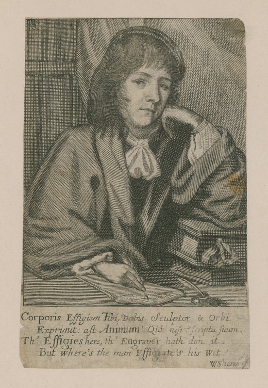 Johna Nortona; frontyspis do Scholars Vade Mecum, 1674 autorstwa English School