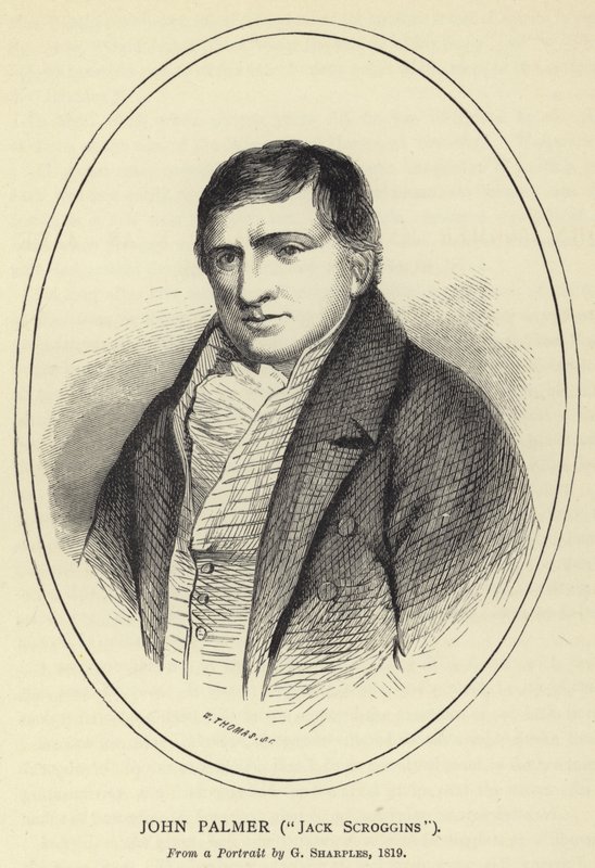 John Palmer, Jack Scroggins, Z portretu G Sharplesa, 1819 autorstwa English School