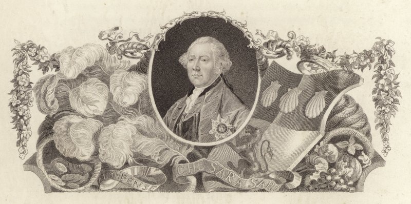 John Russell, 4. książę Bedford, brytyjski polityk (grawerowanie) autorstwa English School