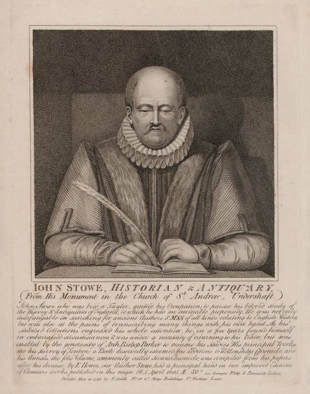 John Stow, angielski historyk i antykwariusz (grafika) autorstwa English School