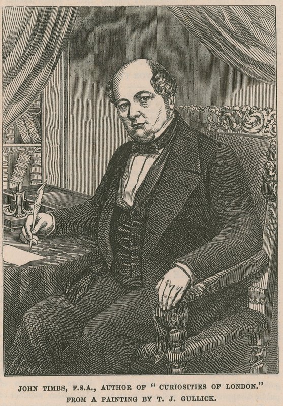 John Timbs, FSA, autor Curiosities of London z obrazu T J Gullick autorstwa English School