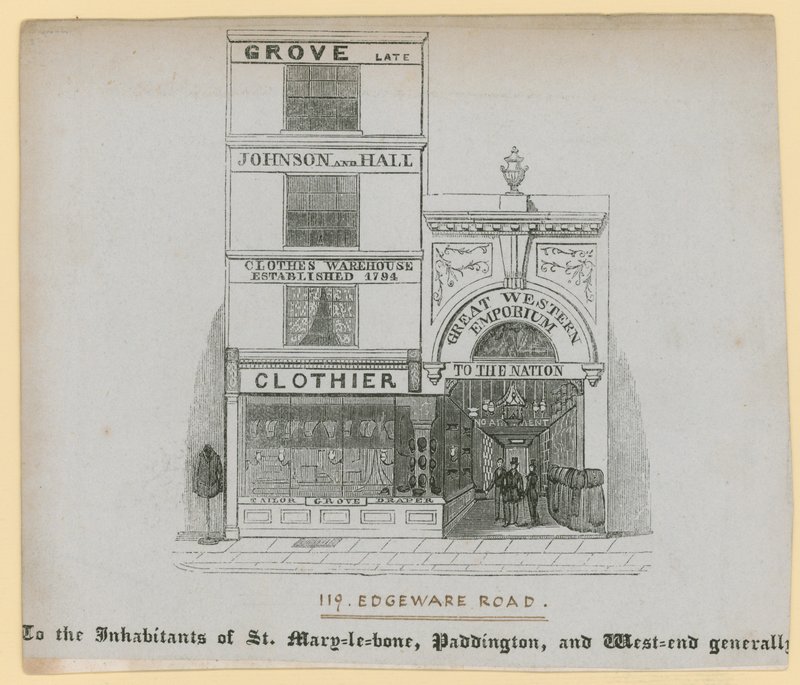 Johnson and Hall, odzież, 119 Edgware Road autorstwa English School