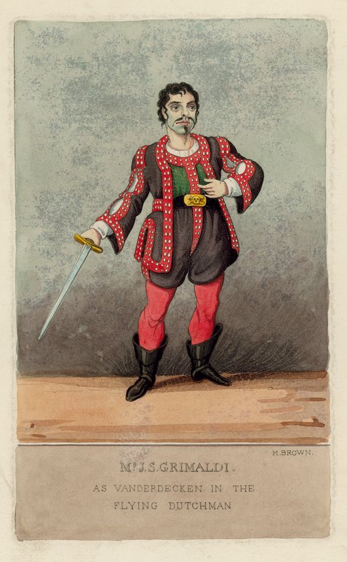 Joseph Grimaldi jako Vanderdecken w Latającym Holendrze autorstwa English School