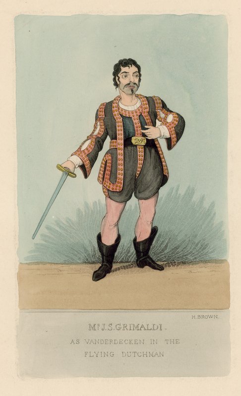 Joseph Grimaldi jako Vanderdecken w Latającym Holendrze autorstwa English School