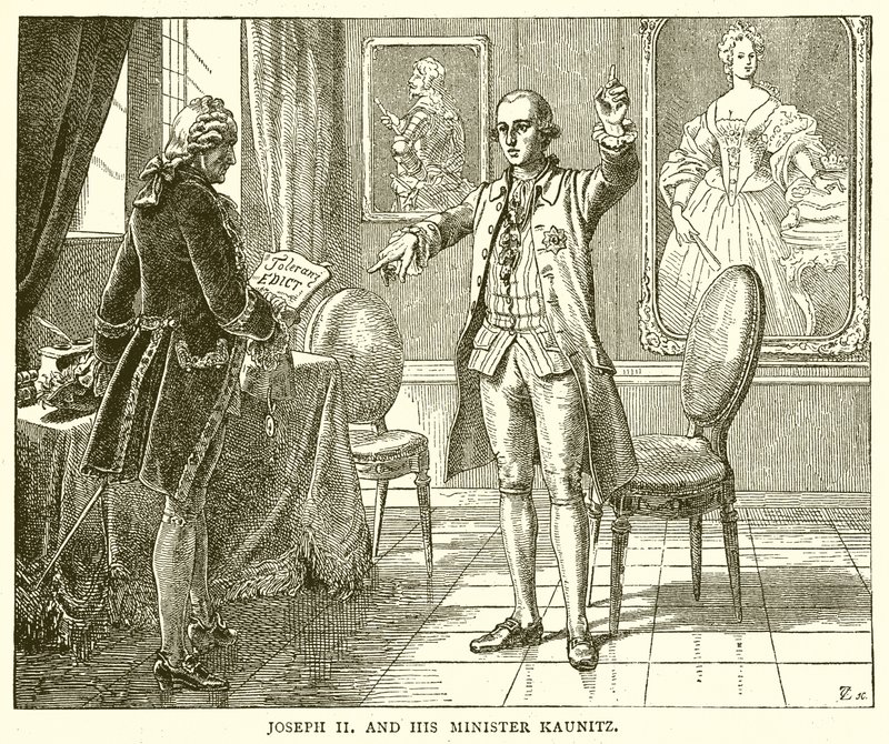Józef II i jego minister Kaunitz autorstwa English School