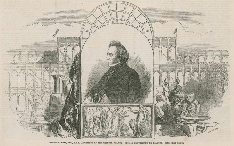 Joseph Paxton, architekt Kryształowego Pałacu autorstwa English School