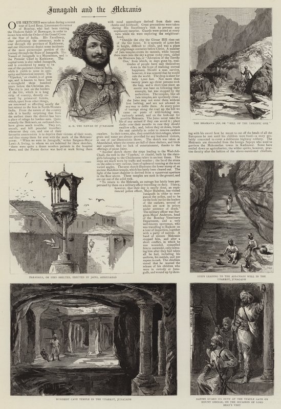 Junagadh i Mekranis (grafika) autorstwa English School