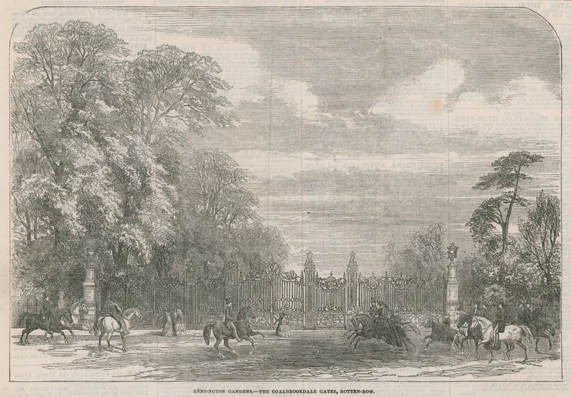 Kensington Gardens, Coalbrookdale Gates, Rotten Row, Londyn autorstwa English School