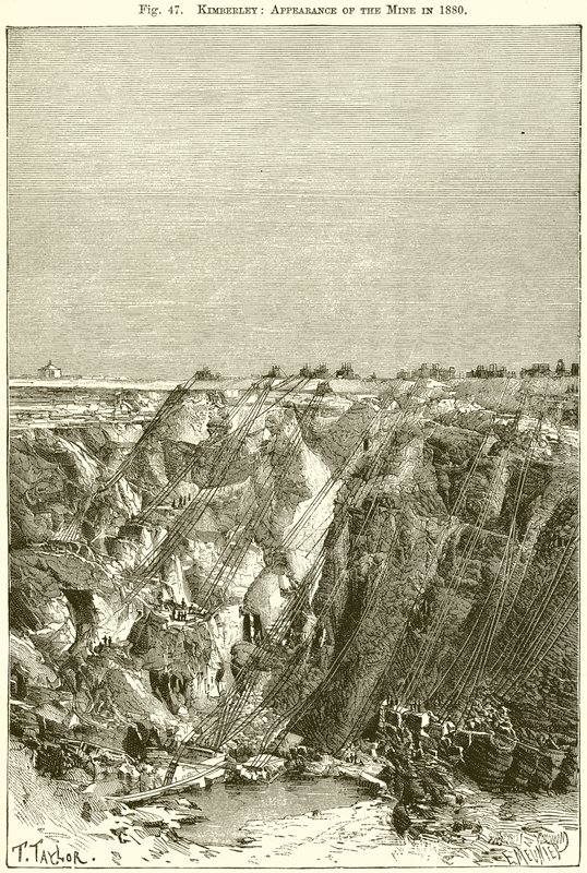Kimberley: Wygląd kopalni w 1880 r. autorstwa English School