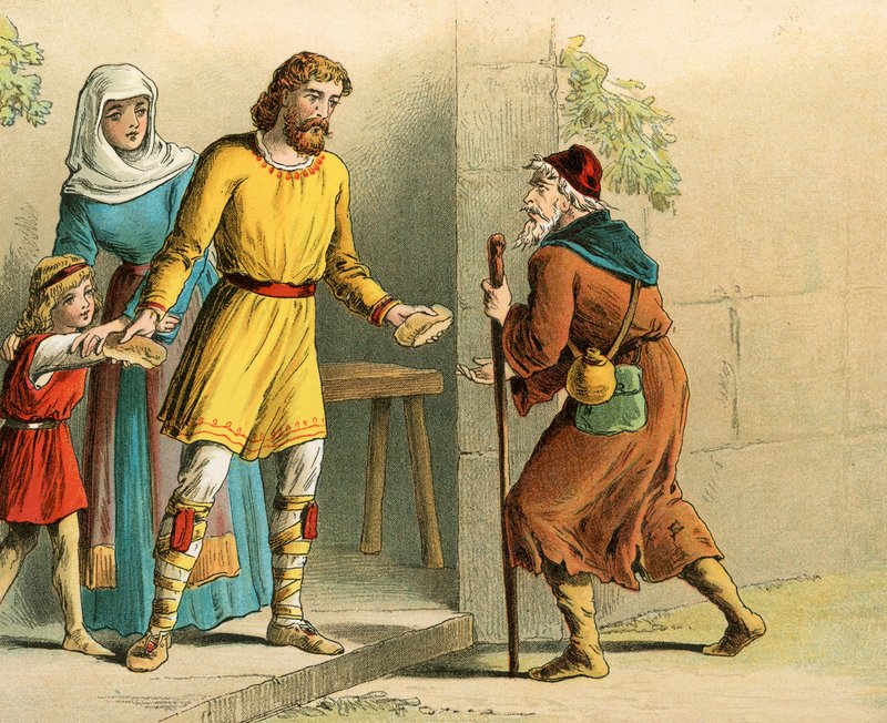 Król Alfred i żebrak autorstwa English School