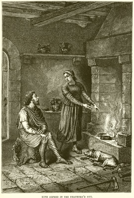 Król Alfred w chatce Netherds autorstwa English School