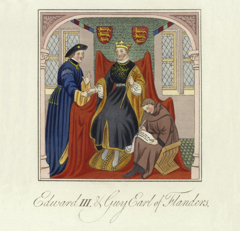 Król Anglii Edward III i Guy, hrabia Flandrii, XIV wiek autorstwa English School