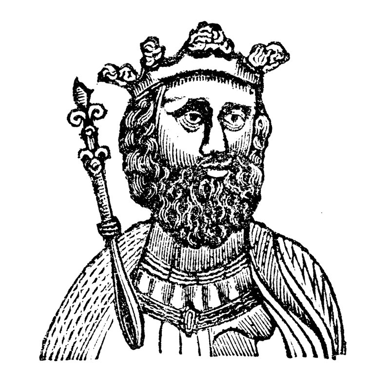 Król Edward II, przydomek Caernarvon (drzeworyt) autorstwa English School