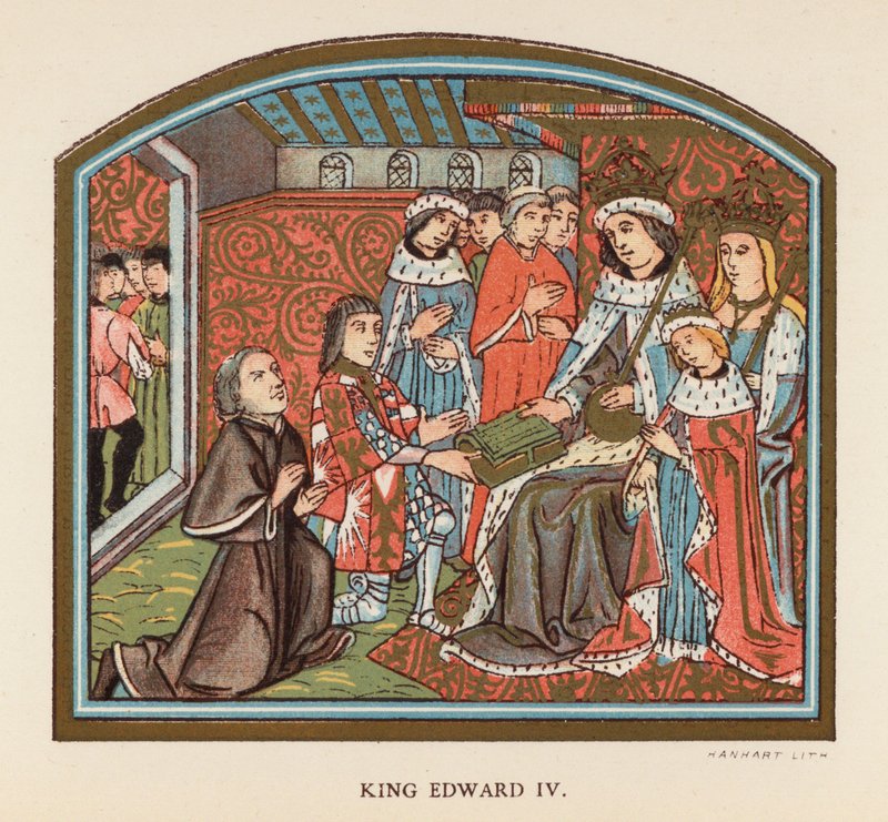 Król Edward IV (kolorowa litografia) autorstwa English School