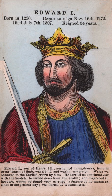 Król Edward I (kolorowy grawerunek) autorstwa English School