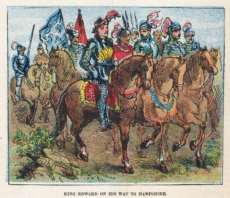 Król Edward I w drodze do Hampshire autorstwa English School